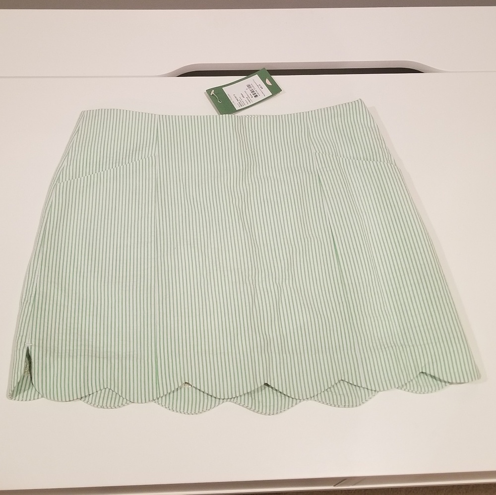 Lilly Pulitzer Limeade Seersucker Scalloped skort